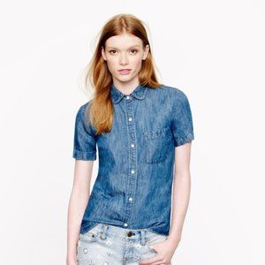 J. Crew Chambray Denim SS Shirt, Size Small